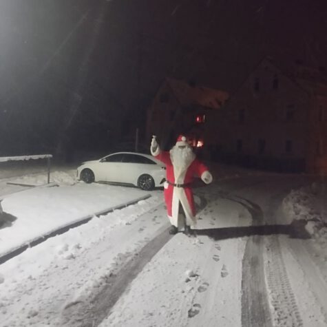 Weihnachtsmann wird abgeholt